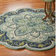 thumbnail image 3 of Ox Bay Eloise 4' Round Teal Floral Medallion Indoor Area Rug, 3 of 8