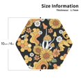 thumbnail image 2 of Naloa Mushrooms Honeycomb Leather Coasters for Drinks, Durable Drink Coasters 4 Set for Tabletop Protection, Luxurious Home Décor and Housewarming Gift ( {designName})Hexagon, 2 of 6