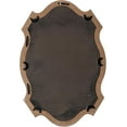 thumbnail image 4 of Sintosin Rustic Scalloped Oval Telescope Mirror 13" x 19", Distressed White Farmhouse Wood Frame Gothic Wall Mirror, 4 of 9
