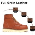 thumbnail image 2 of Mens Leather Work Boots Non-slip Breathable Safety Shoes Lightweight Comfortable Industrial Construction Boots Brown 7.5 US, 2 of 7