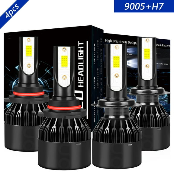 9005 High H7 Low Light for Toyota Celica 2000-2005 LED Headlight Bulbs 6000K White 4pcs