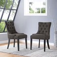 thumbnail image 2 of Modern Contemporary Urban Design Kitchen Room Dining Side Chair ( Set of Two), Brown, Fabric, 2 of 5
