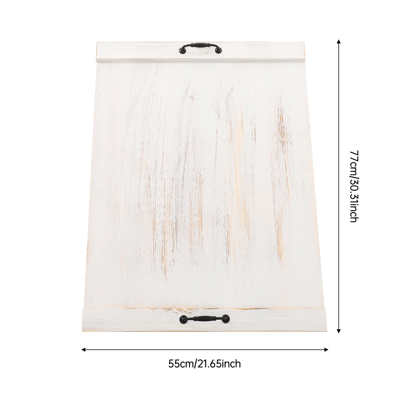 22 In Noodle Board Stove Covers with Handles, Wood Handmade Cookware, Counter Space Top Covers for Electric Stoves Sink Tray for Kitchen（White）