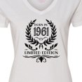 thumbnail image 4 of Inktastic Born in 1961 Limited Edition Women's V-Neck T-Shirt, 4 of 5