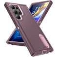 thumbnail image 7 of ELEHOLD for Samsung Galaxy S24 Ultra Rugged Protective Case Multi Layer Shockproof Hidden Kickstand Function Hybrid Silicone Hard PC Cover for Samsung S24 Ultra,Purple, 7 of 7