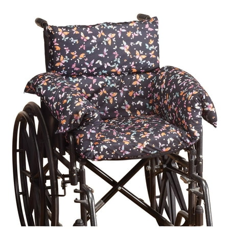 Solid Wheelchair Seat Insert Pressure Reducing Chair Cushion – Comfort Cushion Seat Pad for Wheelchair, Arm Chair, Patio Chair – Machine Wash Polyester/Cotton – Butterfly Pattern ()