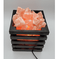 thumbnail image 3 of Wooden Basket Himalayan Salt Lamp, Dimmable, Classic Design, Extra Bulb, By Apex Global, 3 of 4