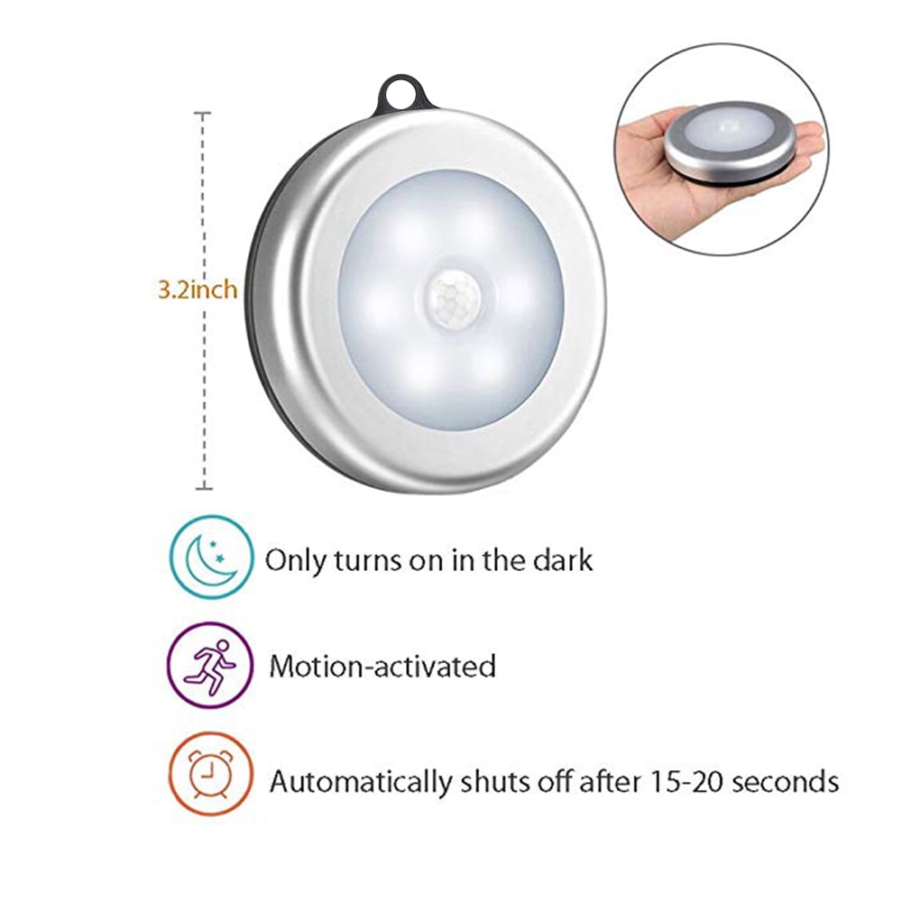 Motion Sensor Light, Closet Light, Wall Light, Stick Anywhere with No Tools, Battery Operated Lights, LED Night Lights, Perfect for Staircase, Hallway, Bathroom, Bedroom, Kitchen, Cabinet (6 Pack)