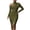 Army Green, variant on Halter Dresses for Women Mock Neck Ruched One Shoulder Bodycon Midi Dress Long Sleeve Split Hem Casual Sundress for Cocktail Party Wedding Guest