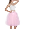 thumbnail image 2 of Wancir Women 5 Layers Tulle Skirt - Tea Length High Waist Bridal Midi Skirt Tutu for Wedding Party Evening, 2 of 3
