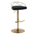 thumbnail image 7 of LumiSource Gold Metal, Black Velvet Charlotte Glam Adjustable Barstool - Set of 2, 7 of 7
