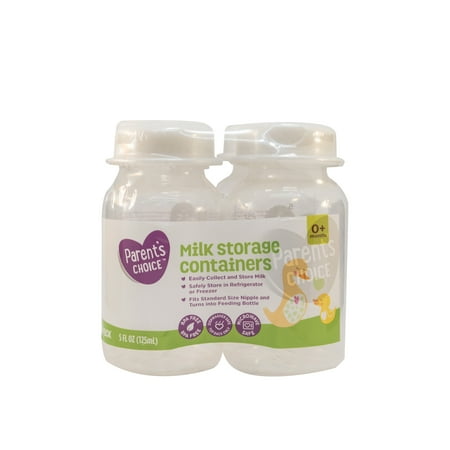 Parents Choice Milk Storage Containers, 0+ Months, 5 fl oz, 4 Pack