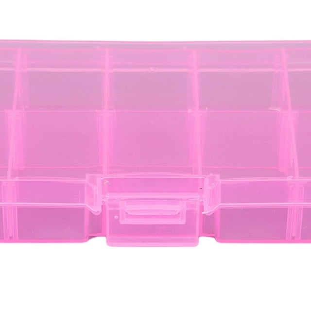 Boîte de Rangement Amovible en Plastique à 10 Compartiments pour Bijoux Perles Boucles d'Oreilles 10 Compartiments Anneaux Conteneur Rose