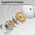 thumbnail image 5 of Monster Wireless Earbuds， Bluetooth 6.0 Stereo Headphones with Noise-Cancelling Mic and LED Display, Built-in Mic for Clear Calls, Waterproof Design for Sports, White, 5 of 7