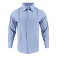thumbnail image 5 of ZVNAΖH Men's Long Sleeve Collared Button Down Linen Shirt, Guayabera Style Casual Top with Pintuck Detail, S-3XL, 5 of 9