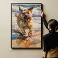 thumbnail image 6 of Funny Dog on Beach Canvas Wall Art, Berger Picard Dog Picture Ocean Artwork for Bathroom Bedroom Living Room, Art Decor 8x12 Inches, 6 of 6