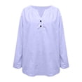 thumbnail image 4 of Fashion Womens Tops 2026 Plus Size Shirts Casual Loose Fashion Long Sleeve Solid Color Round Neck Pullover Shirt, 4 of 5