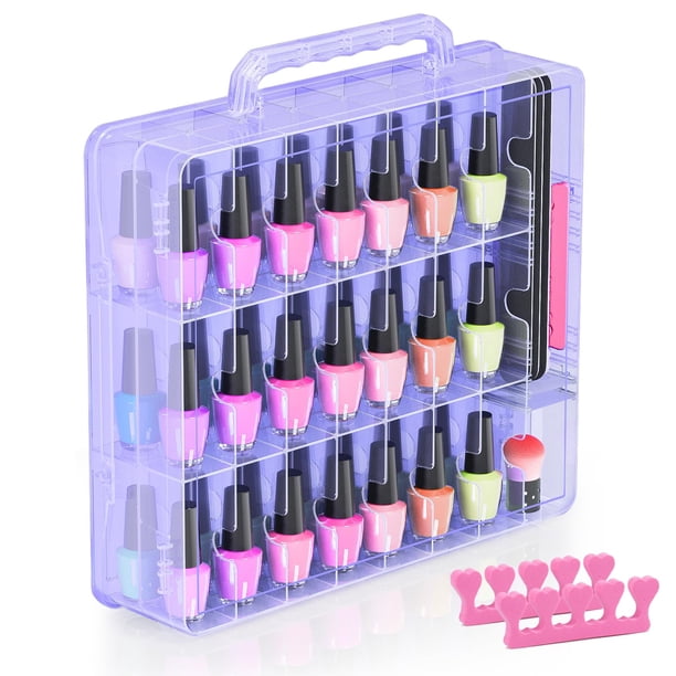 Funda organizadora de esmaltes de uñas Beloving para 48 botellas, color morado