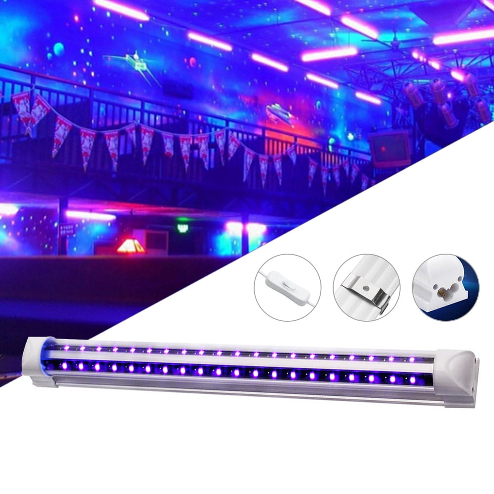 Stage Lighting 11 LED UV Blacklight Bar with 5ft Plug & Switch Fluorescent Poster 33W LED Black Light Bar Birthday Body Paint Glow in The Dark Party Supplies for Blacklight Party