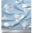 thumbnail image 1 of Soimoi Velvet Fabric Bamboo Tree,Moon & Stork Bird Print Fabric by Yard 58 Inch Wide, 1 of 3