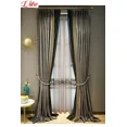 thumbnail image 2 of European Velvet Blackout Grey Luxury Curtains for Living Room Tulle Vintage Golden Lace Stitching Bedroom Custom Dining Room, 2 of 5