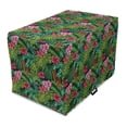 thumbnail image 1 of Exotic Dog Crate Cover, Hibiscus Plumeria Palm Leaves Monstera Tropic Amazonian Plants, Easy to Use Pet Kennel Cover for Medium Large Dogs, 35" x 23" x 27", Multicolor, by Ambesonne, 1 of 6