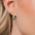 thumbnail image 3 of Gem Stone King 10K Yellow Gold London Blue Topaz Dangle Earrings for Women | 1.10 Cttw | Gemstone November Birthstone | Heart Shape 5MM, 3 of 6