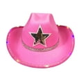 thumbnail image 2 of Milageto Cowboy Hat Props Cowgirl Sombrero Caps for Holiday Dress up Horseback Riding Pink, 2 of 8