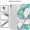 thumbnail image 6 of iPad Air 6th 2024 / Air 11" Air 5th 2022 Air 4th 2020 10.9 Inch A2588 A2316 MM6R3LL/A MM6T3LL/A MYHX2LL/A Clear Back TPU Silicone Back Printed Case Pencil Holder - Marble Green, 6 of 7