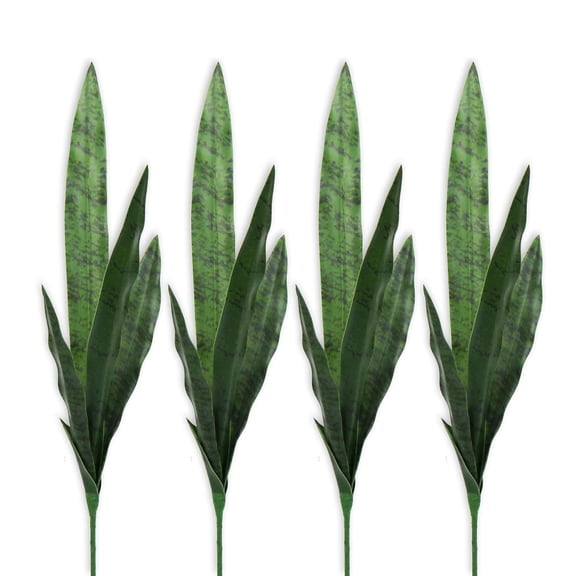 4 Pack 30" Artificial Snake Plant Potted Sansevieria Trifasciata Plants Outdoor Fake Plants