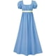 thumbnail image 4 of Maxi vestidos para mujer con cinturón de satén con volantes y manga abombada, vestido formal de fiesta de graduación, 4 of 5