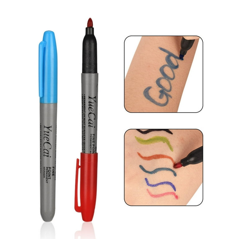 Tattoo Skin Permanent Marker,New Star Tattoo Marking Scribe Pen Permanent  Tattoo pen 12 Pack Tattoo Marker Pen