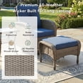 thumbnail image 4 of Unnifurnzi Patio Ottoman Set of 2-All Weather Wicker Outdoor Footstool with Removable Cushions Outdoor Olefin Fabric Outdoor Foot Rest for Deck Porch Balcony Garden-Gray/Blue, 4 of 7