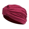 thumbnail image 1 of Turban en Tissu Éponge Doux avec Nœud Réversible Ou Bouton devant - Bourgogne, 1 of 1