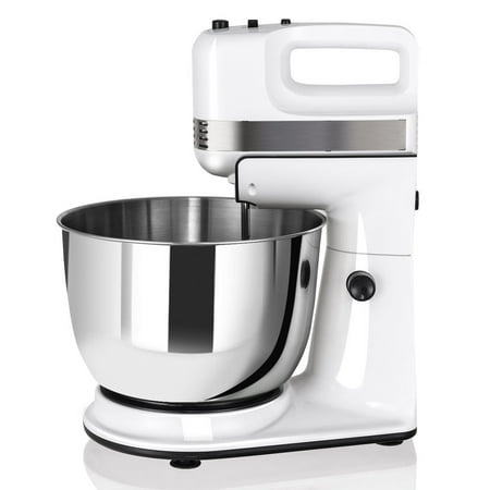 Costway 250W 5-Speed Stand Mixer w/ with Dough Hooks Beaters and Stainless Steel (Best Stand Mixer For Dough)