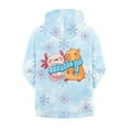 thumbnail image 2 of Uourmeti Snowflake Cute Capybara Axolotl Youth Athletic Sweatshirt Zip Up Hooded Long Sleeve with Pockets Sports Jacket for Gym Size 6-9, 2 of 7