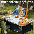thumbnail image 5 of Folding Camping Table with Storage, Strengthened Aluminum Composite Desktop and Adjustable Legs, Camping Kitchen Station, 5 of 8