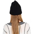 thumbnail image 3 of Warm Winter Knit Cuffed Beanie Cap for Women Men Daily Slouchy Ski Hat Cap- Black, 3 of 6