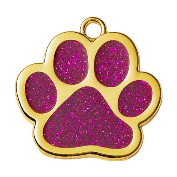 Etiquetas de perro en , etiquetas de gato Colgante Glitter Paw Craft Anti-Lost Aleación de zinc Suministros para mascotas , Yinane Etiquetas en blanco