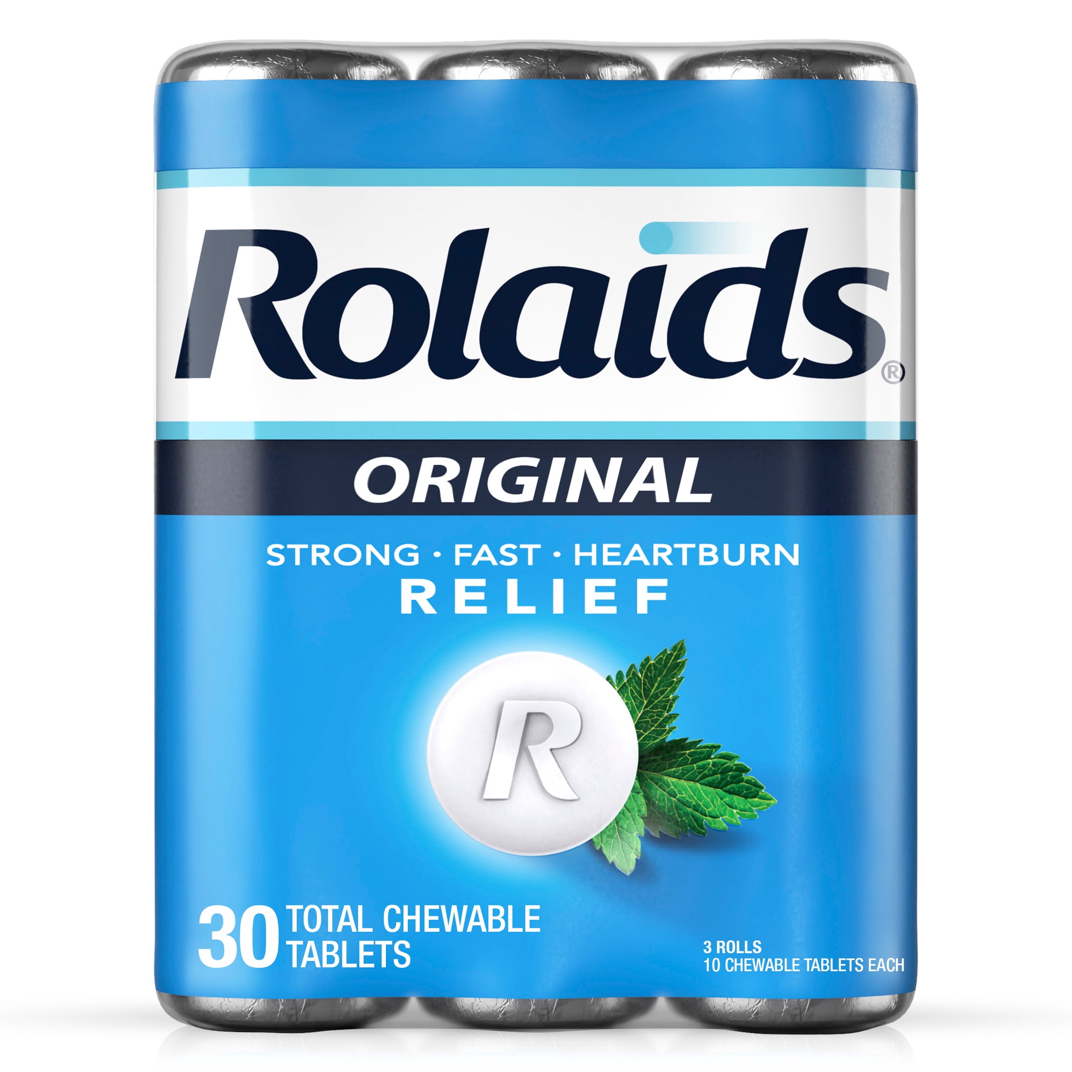 (4 pack) Rolaids Original Strength, 30 Chewable Tablets, Mint