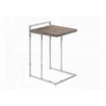 thumbnail image 6 of Modern C-shaped Accent Table with Chrome Metal Base and Brown Laminate Top for Living Room and Bedroom (26.5H x 16L x 18.25W), 6 of 12