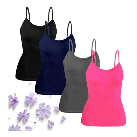 Pack 4 Blusas De Tirante Microfibra Fresca Basicos De Mujer LOLE  Blusa