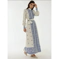 thumbnail image 5 of Printed Long Sleeve Maxi Dress with Belt, 5 of 6