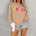 thumbnail image 2 of Sweatshirt for Women Valentine's Day Theme Casual Long Sleeve Crewneck Tops Pullover Athletic Hoodless Comfortable Womens Sweatshirt Khaki L, 2 of 6