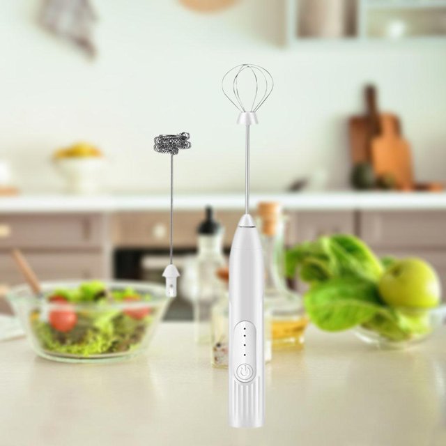 Espumador de leche de 3 velocidades Inalámbrico Carga USB Asa eléctrica Espumador de café dor dor de bebidas para Frappe Chocolate J-5 blanco Soledad Vaporizador de leche
