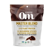 Om Mushroom Superfood Master Blend Plant-Based Protein Powder, 19.26 Ounce, 14 Servings, Creamy Chocolate Protein with 10 Mushroom Complex, Lions Mane, Adaptogens for Optimal Health and Recovery