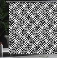 thumbnail image 4 of Ambesonne Abstract Shower Curtain, Train Rail Like Squares, 69"Wx70"L, Charcoal Grey White, 4 of 5