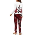 thumbnail image 3 of Yuyamidu Christmas Pajamas Sets for Women Size XL 2 PCS White Sleepwear Top and Red Long Pants with Pockets Xmas Tree Long Sleeve Pj Snowflake Crewneck Nightwear, 3 of 7