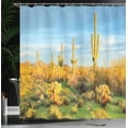 thumbnail image 4 of Ambesonne Spring Shower Curtain, Sonoran Desert Blooms, 69"Wx70"L, Marigold Blue Green, 4 of 5