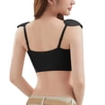 thumbnail image 6 of Alun Seamless Square Shoulder Bras for Women Wireless No Underwire Jelly Gel Light Support Comfort Bra Summer Lightweight Breathable Solid Color Bralettes 2-Black L, 6 of 6